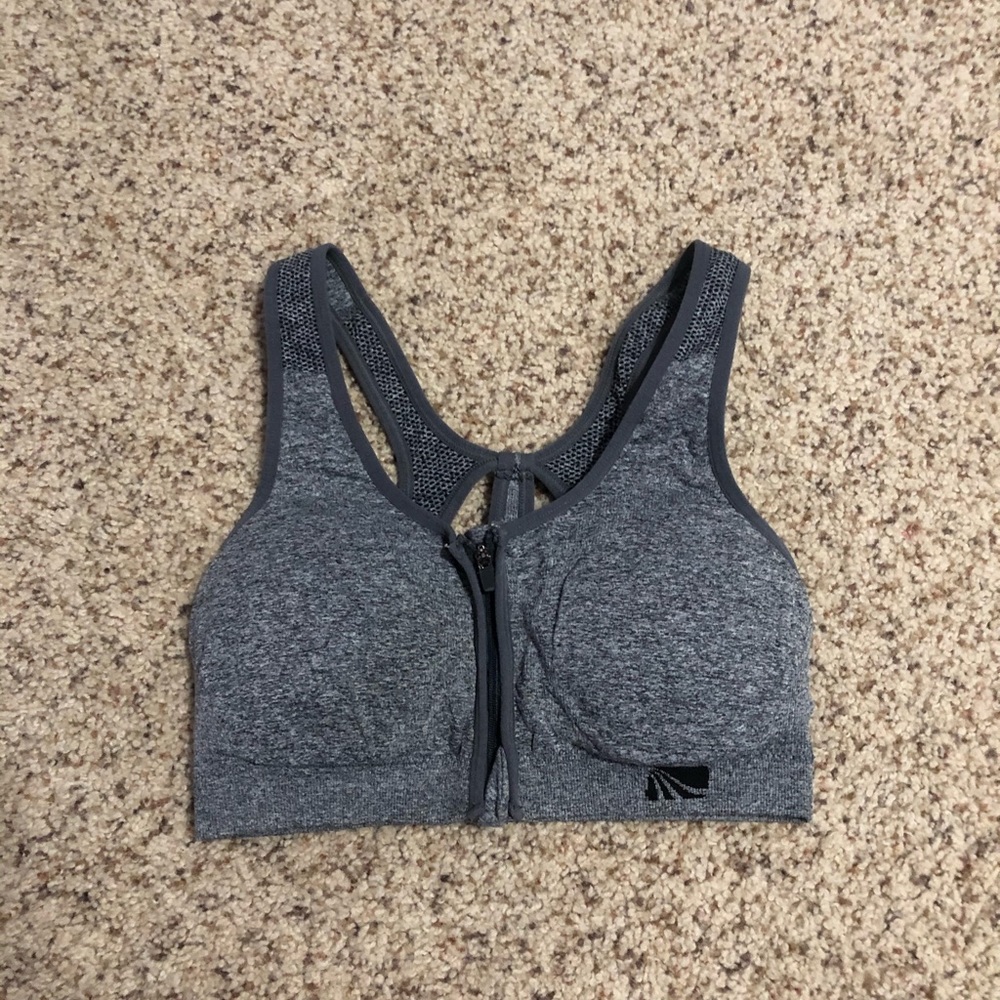 Althea Grey Zip Sports Bra
